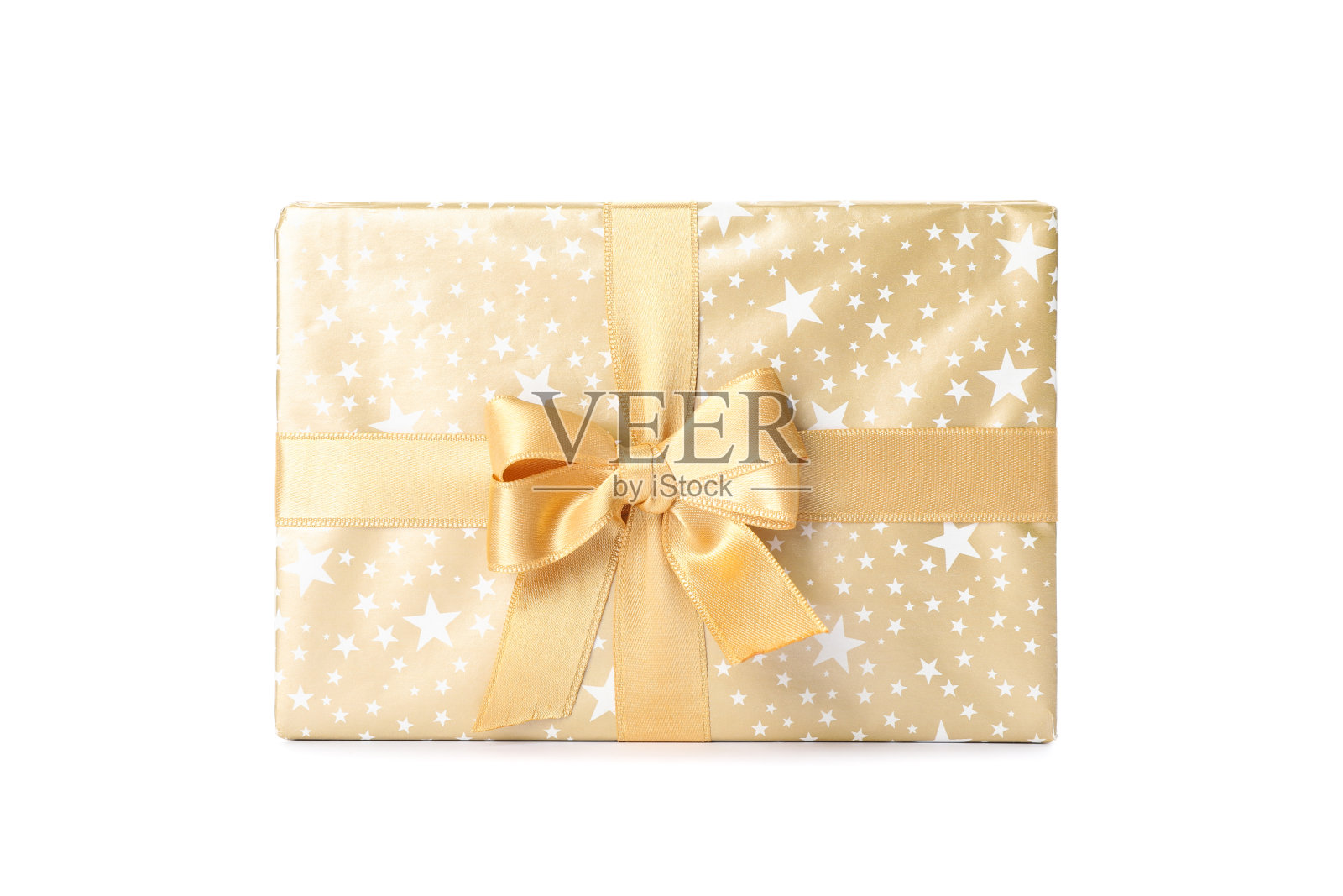 圣诞礼物与弓孤立在白色的背景照片摄影图片