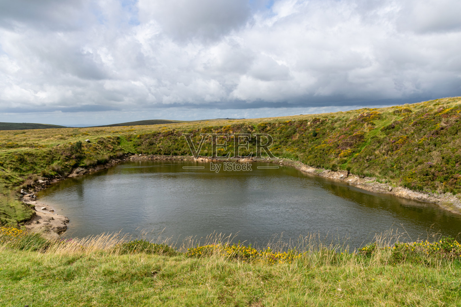 克雷兹韦尔池由锡矿工挖掘附近的普林斯敦,达特穆尔,德文郡照片摄影图片