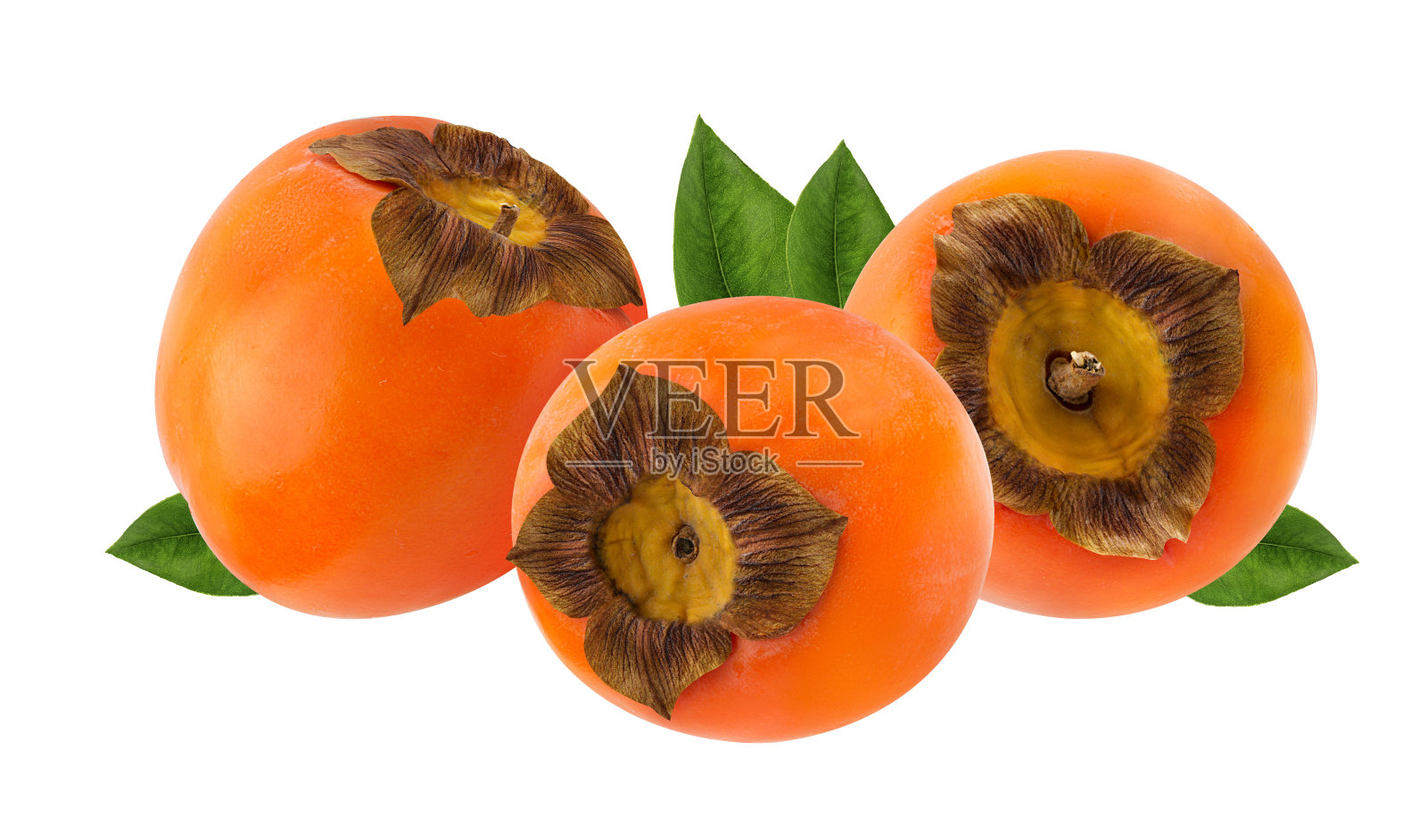 白色背景下的柿子照片摄影图片