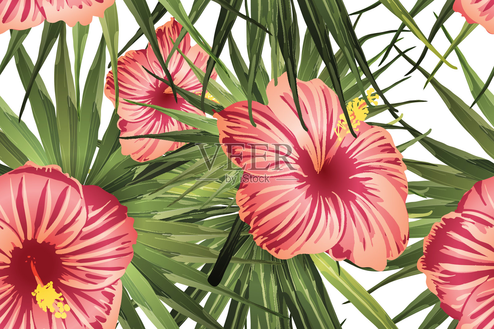 红绿奇异的图案。插画图片素材