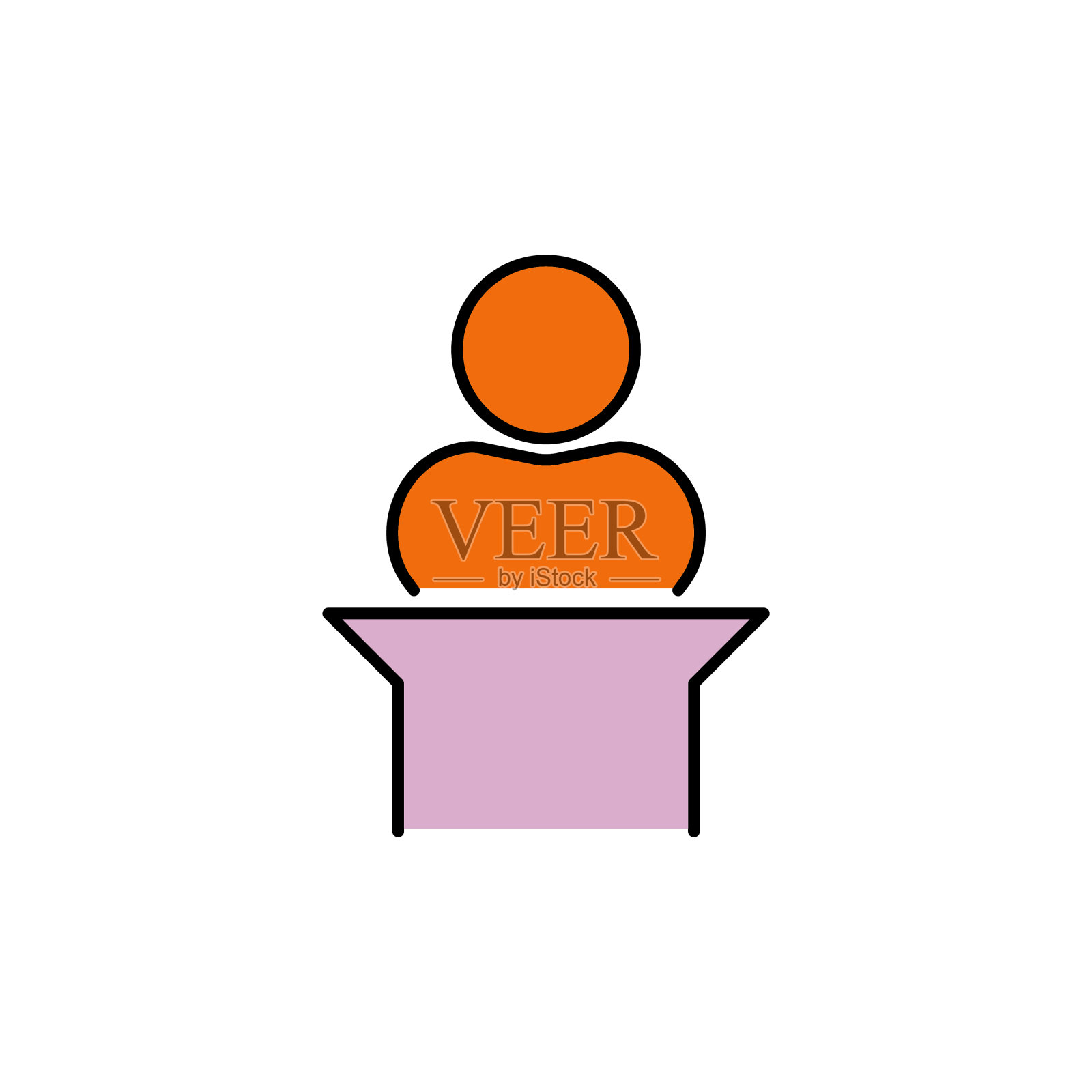 人在讲坛,讲台颜色矢量图标,标志,符号图标素材