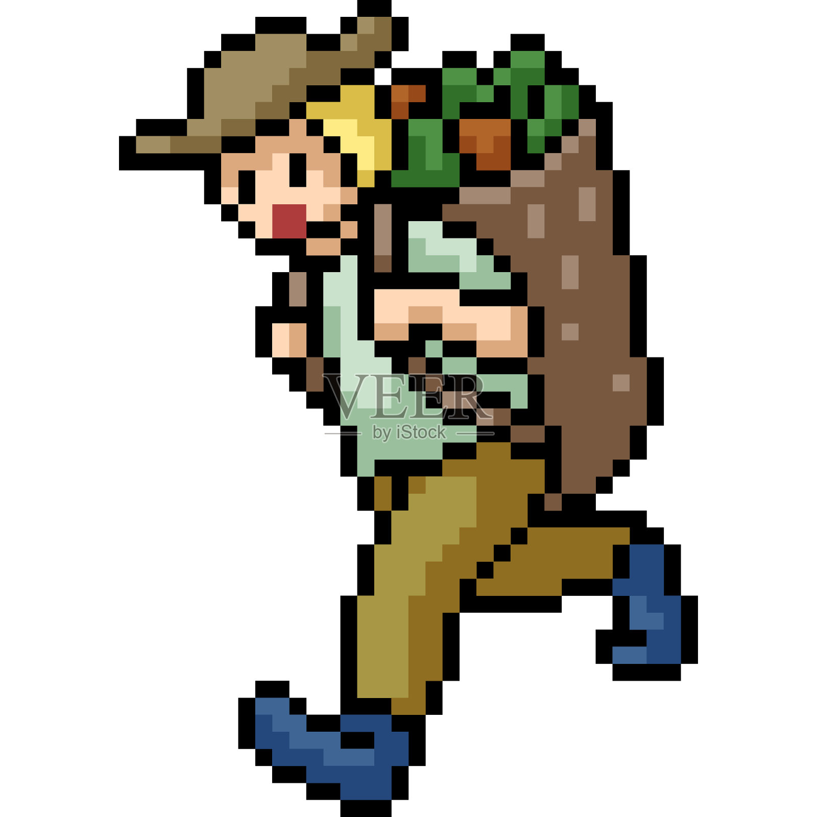 矢量像素艺术孤立的卡通插画图片素材