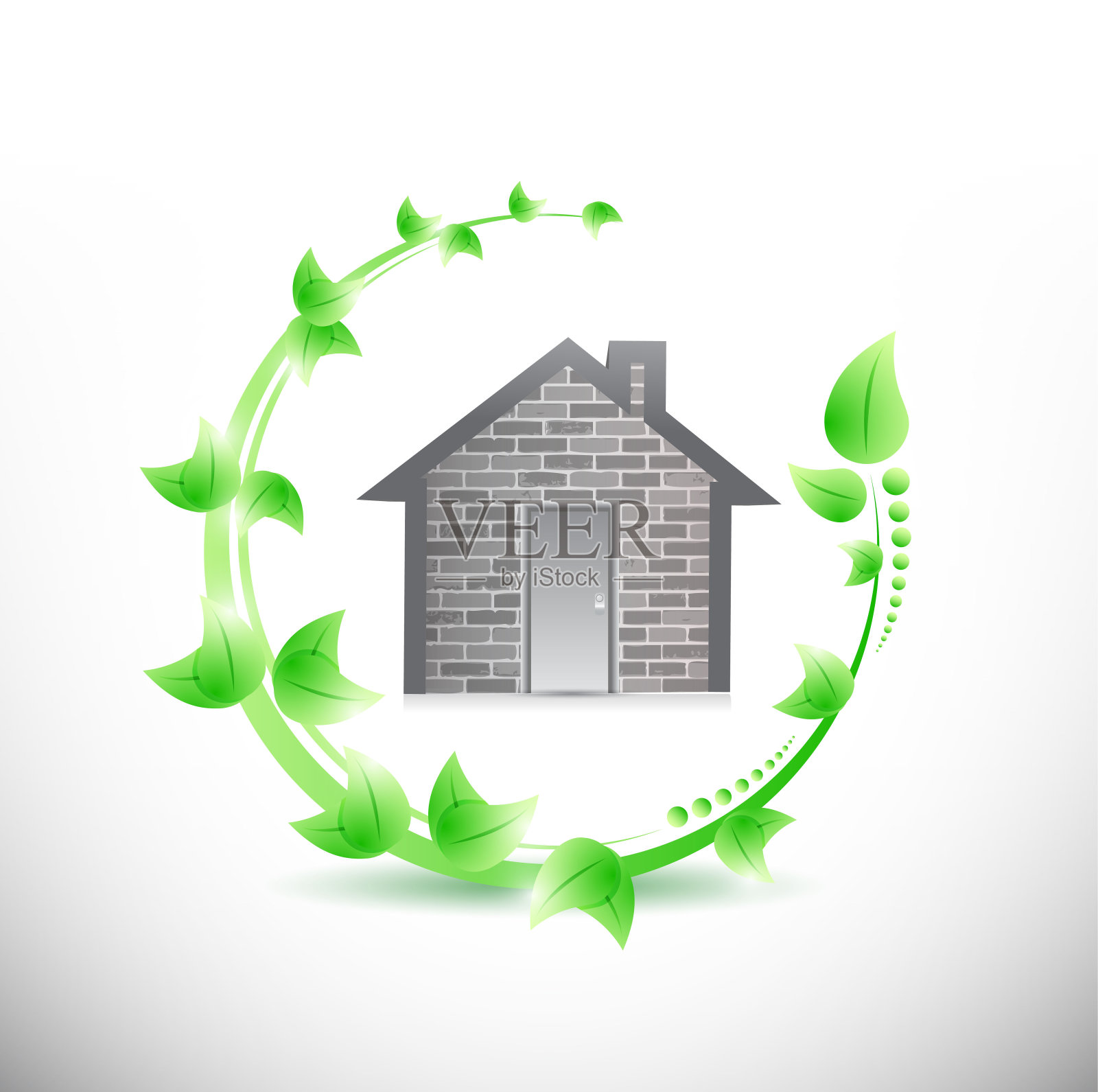 树叶和家居插画设计插画图片素材