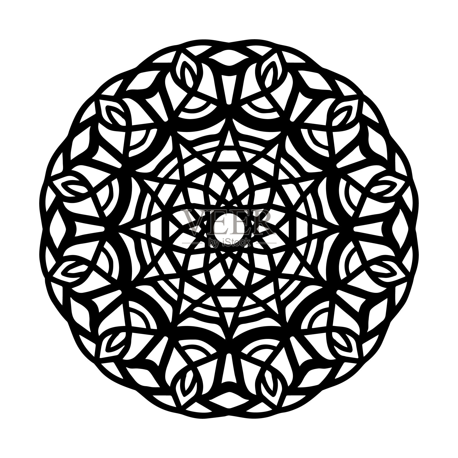 曼陀罗用于指甲花,曼海蒂,纹身,装饰。具有民族东方风格的装饰框饰。彩色书页面插画图片素材