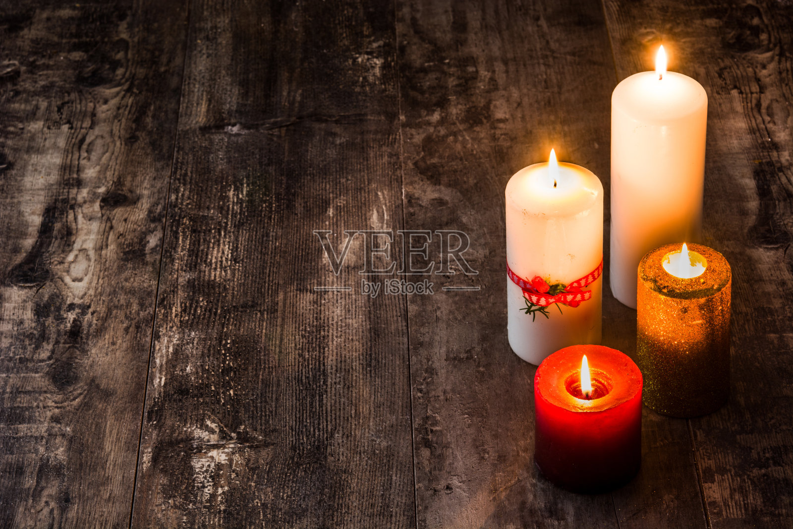 圣诞蜡烛照片摄影图片