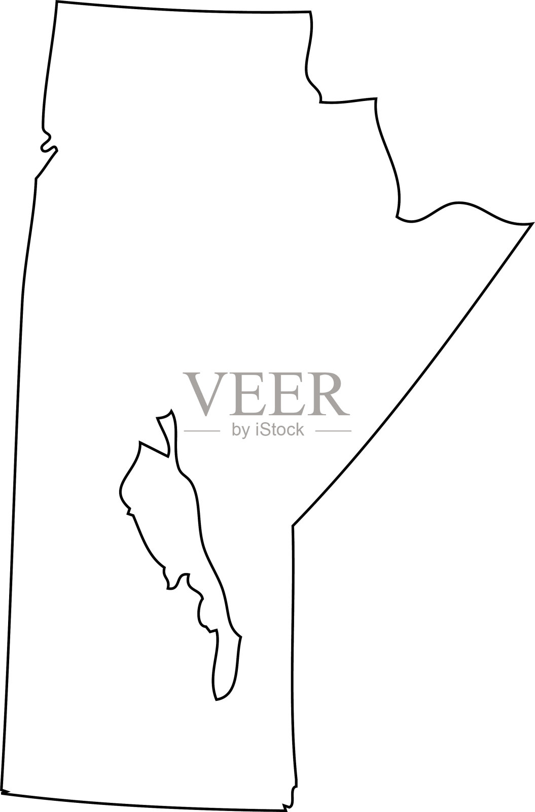 加拿大州地图。曼尼托巴插画图片素材