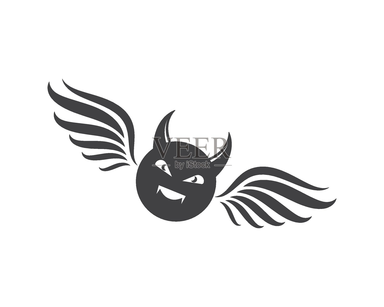 魔鬼标志矢量模板插图插画图片素材