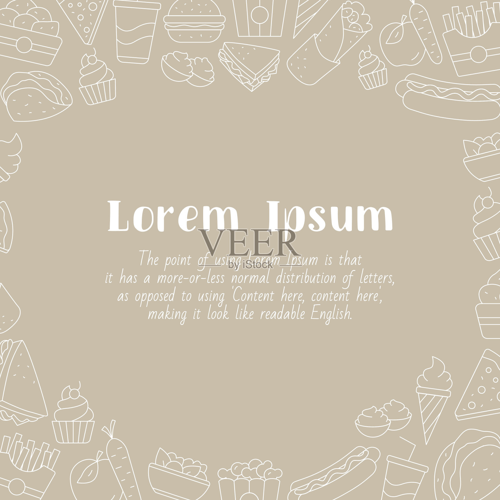 快餐卡02插画图片素材