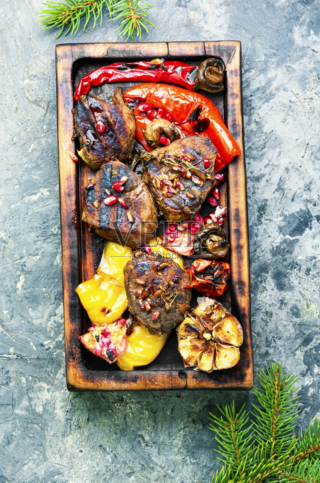 圣诞节烤肉照片摄影图片