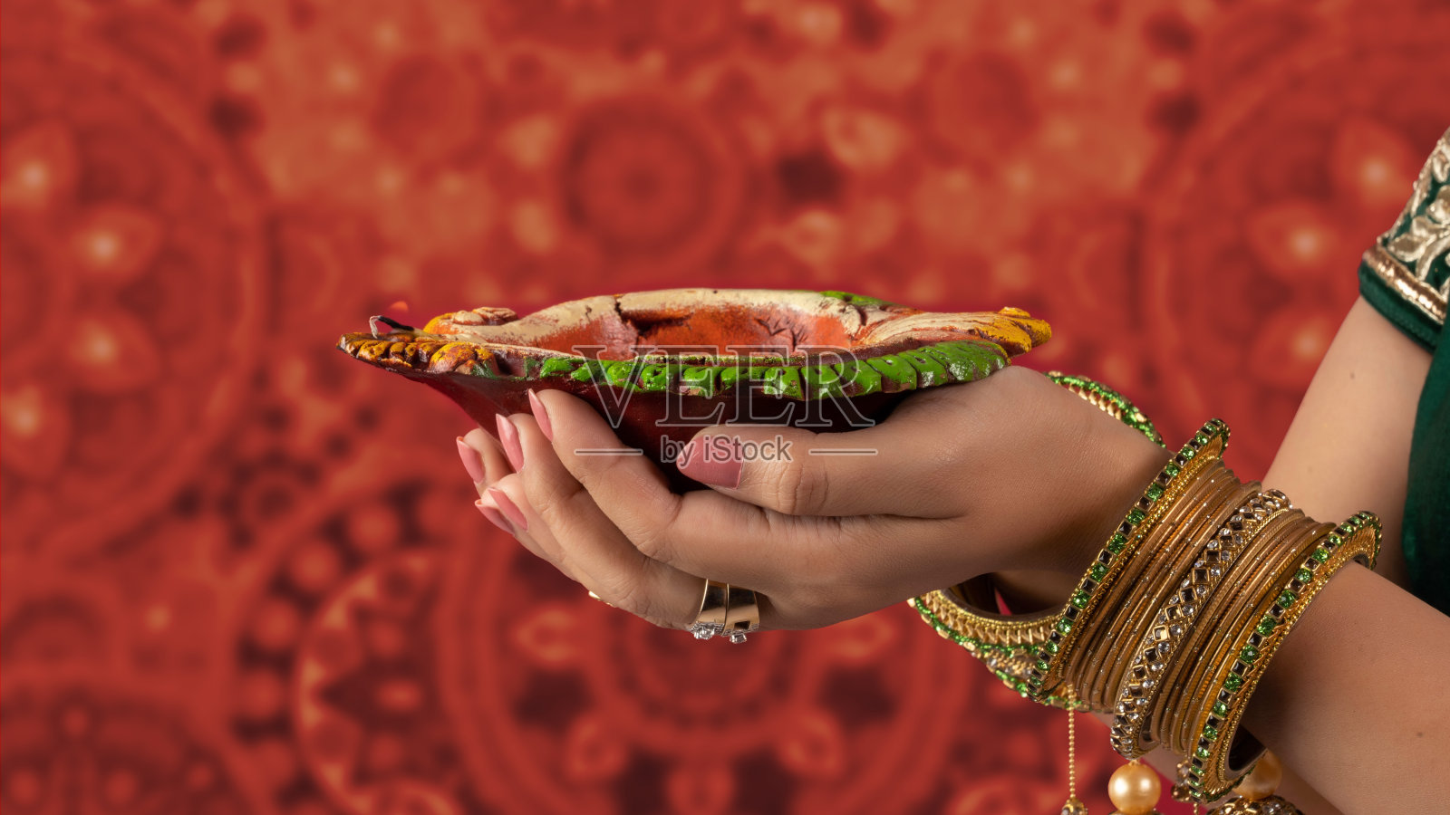 一个女性排灯节照片摄影图片