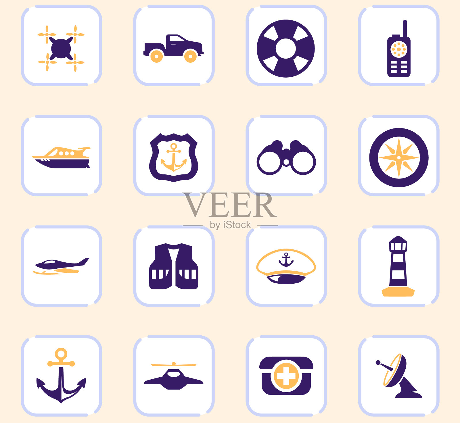 海岸警卫队图标集图标素材