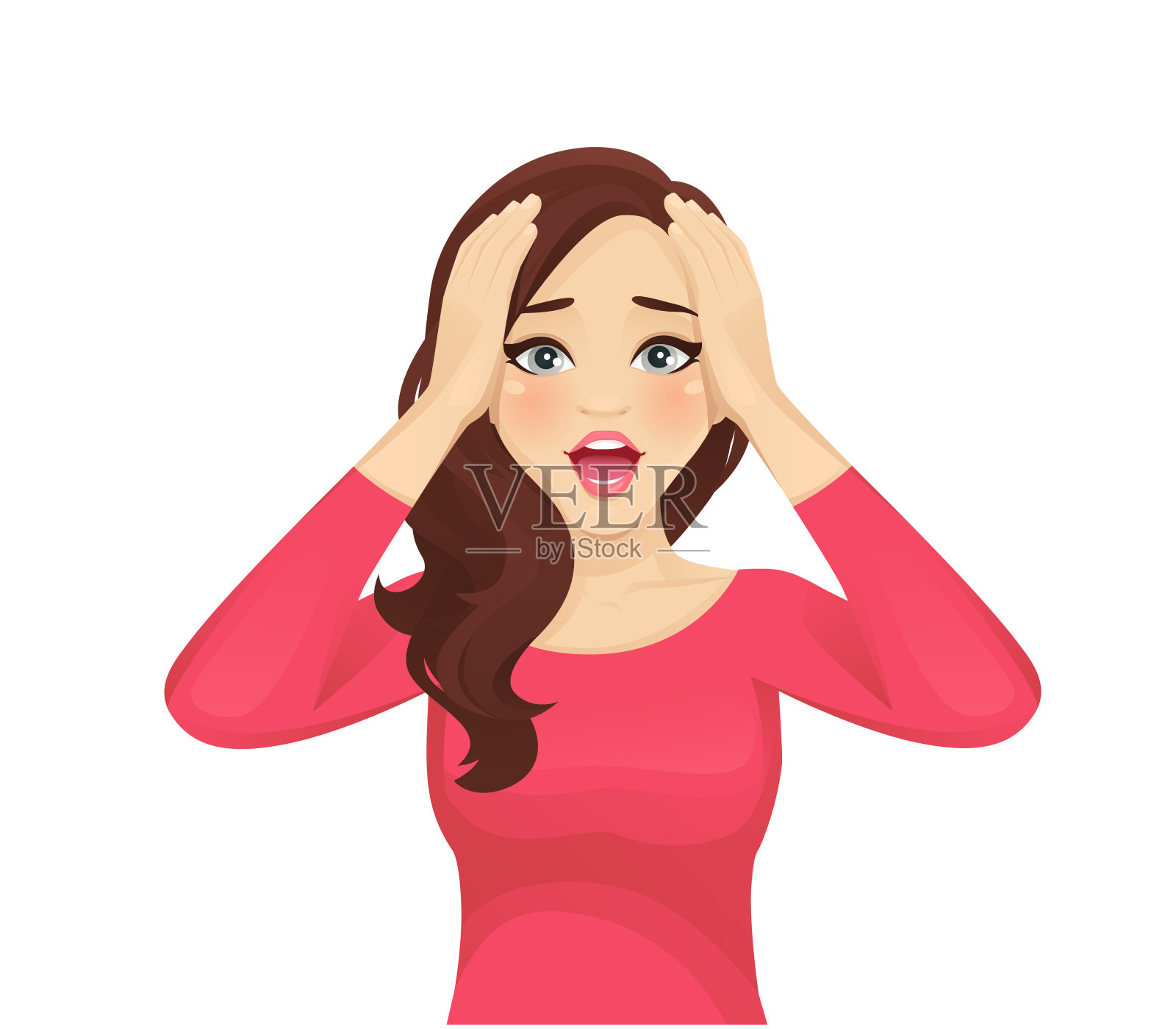 强调女人插画图片素材