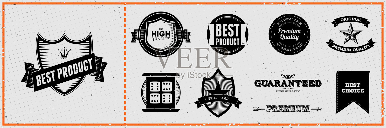 一套复古潮人标签插画图片素材