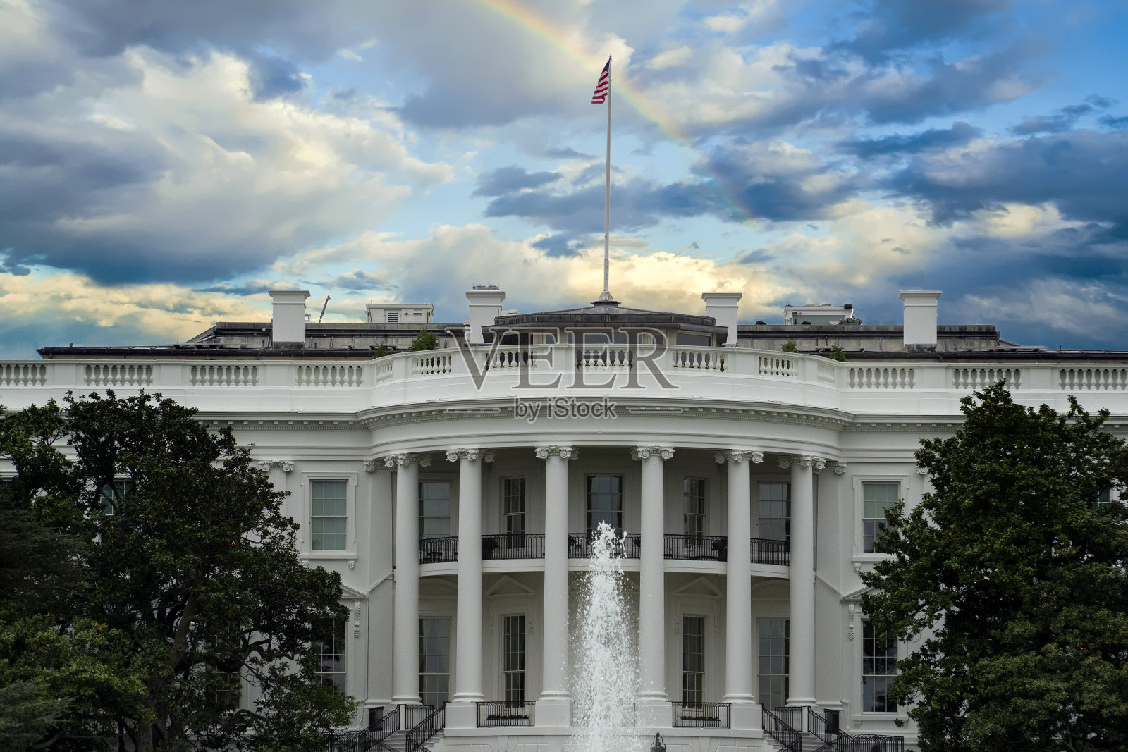 彩虹在白宫华盛顿特区照片摄影图片