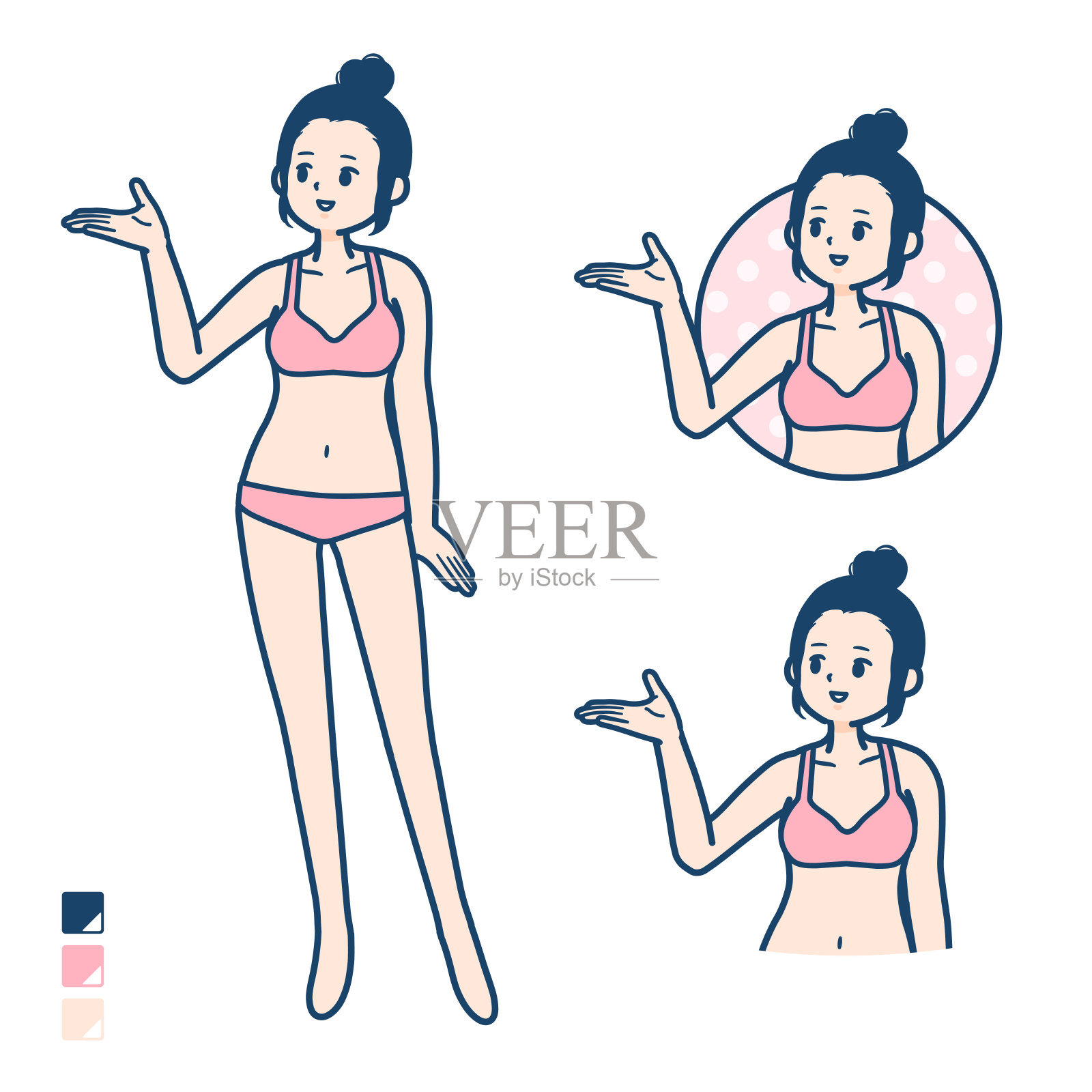 简单的内衣woman_guidance插画图片素材