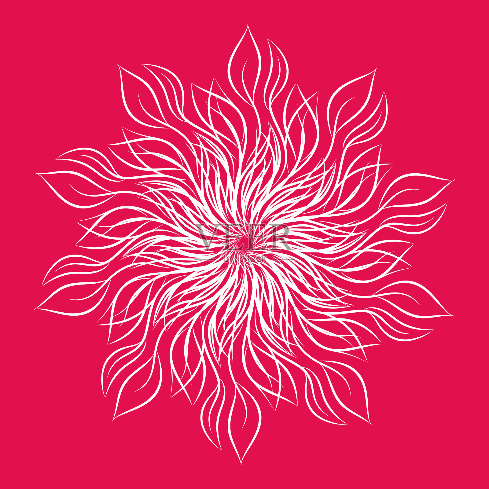 曼荼罗。圆花点缀。装饰设计元素。大纲矢量插图着色书,打印在t恤和其他项目。插画图片素材