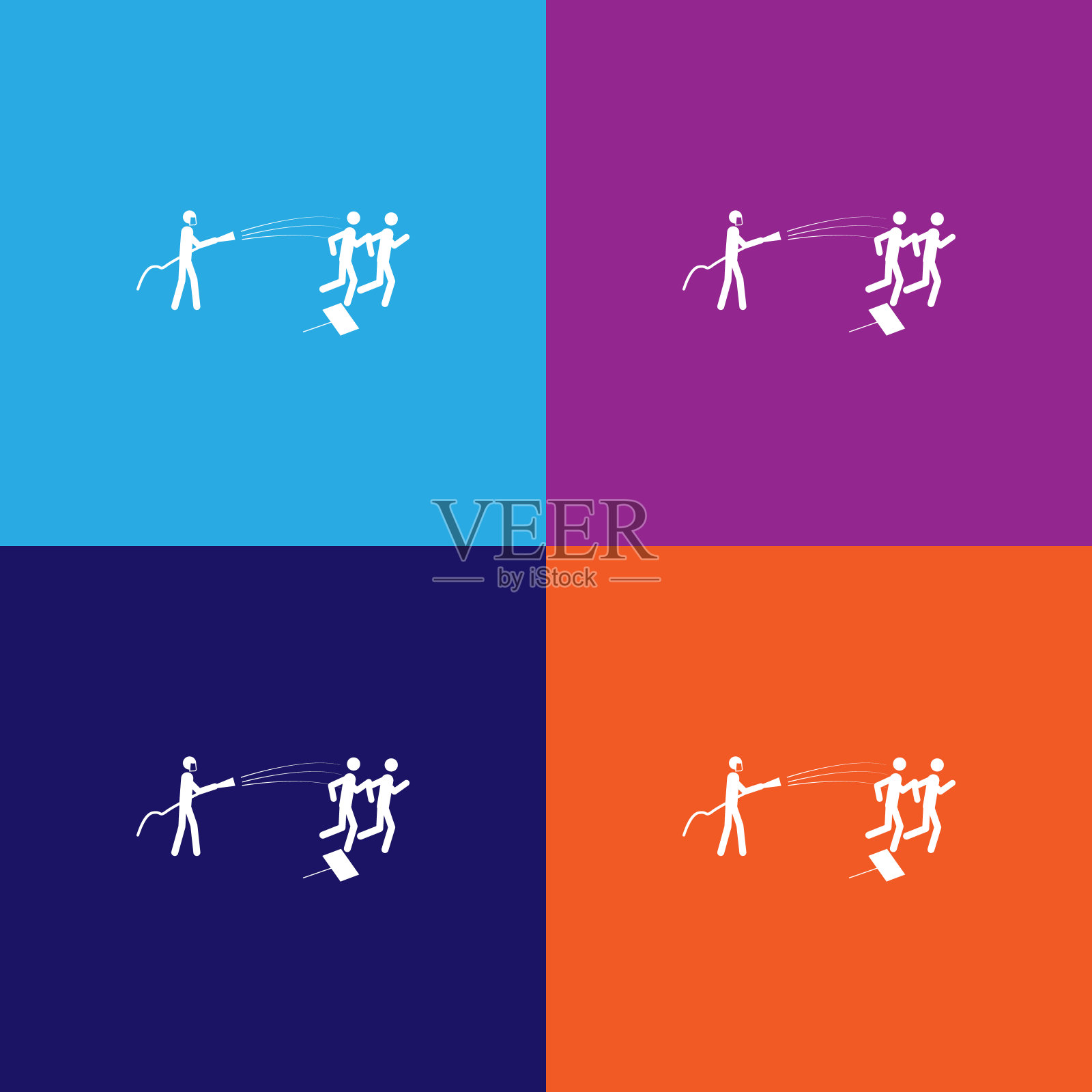 警察用水柱浇人。抗议和集会的元素图标。优质的平面设计。标志和符号收集图标为网站,网页设计插画图片素材