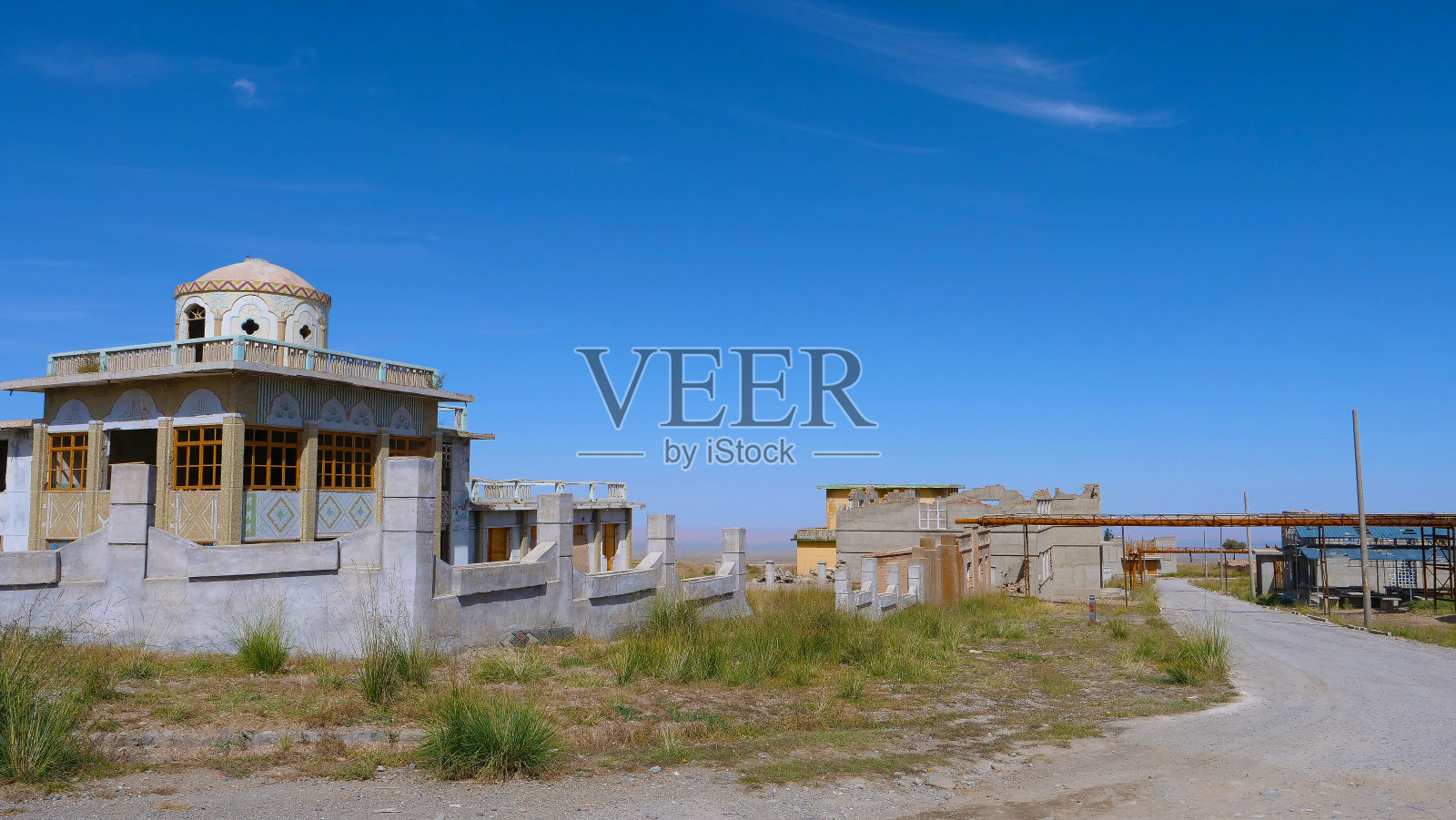 沙漠小镇的风景,拍摄地点在中国甘肃照片摄影图片