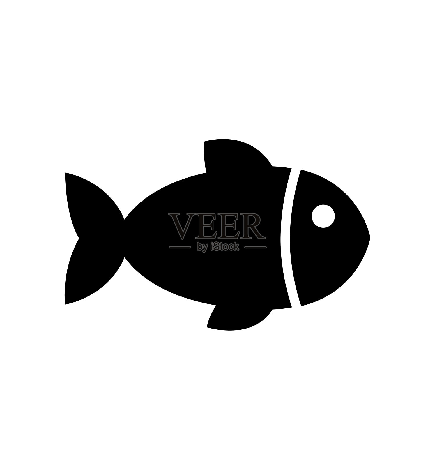 小鱼矢量图标孤立在白色插画图片素材