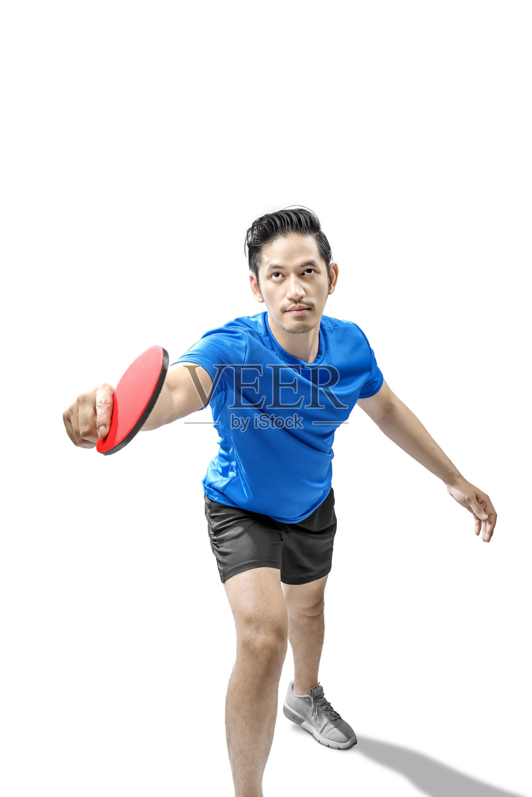 亚洲乒乓球运动员摆拍姿势照片摄影图片