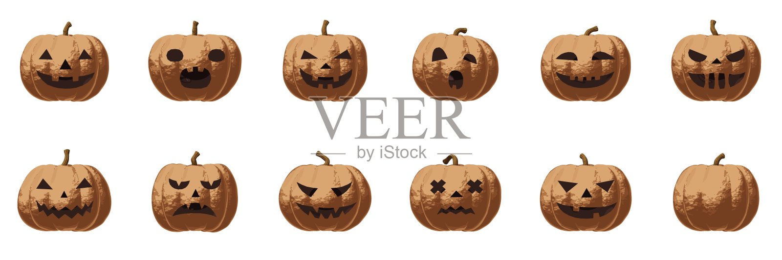 南瓜微笑图标在重金属黄金风格插画图片素材