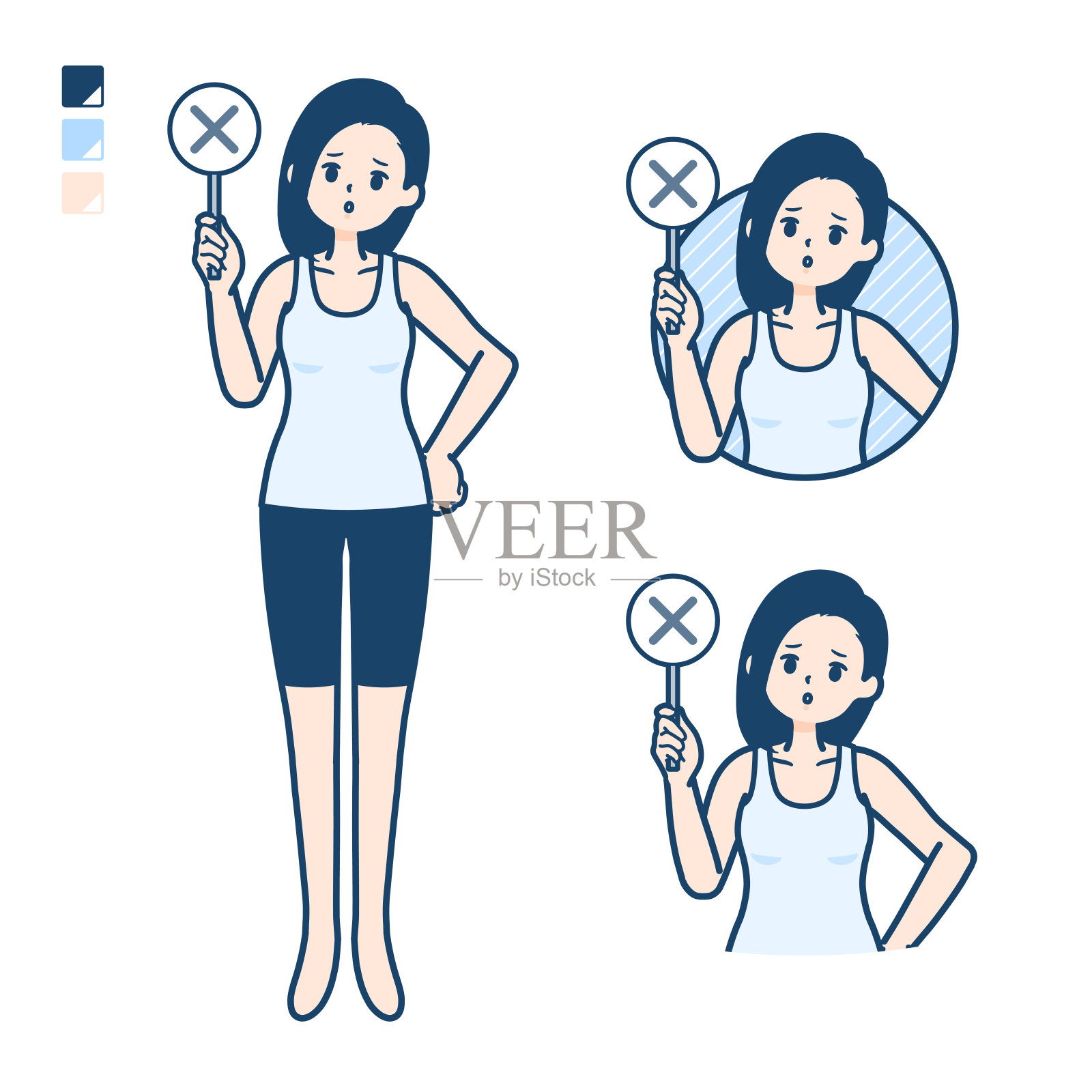 简单背心女式交叉面板插画图片素材