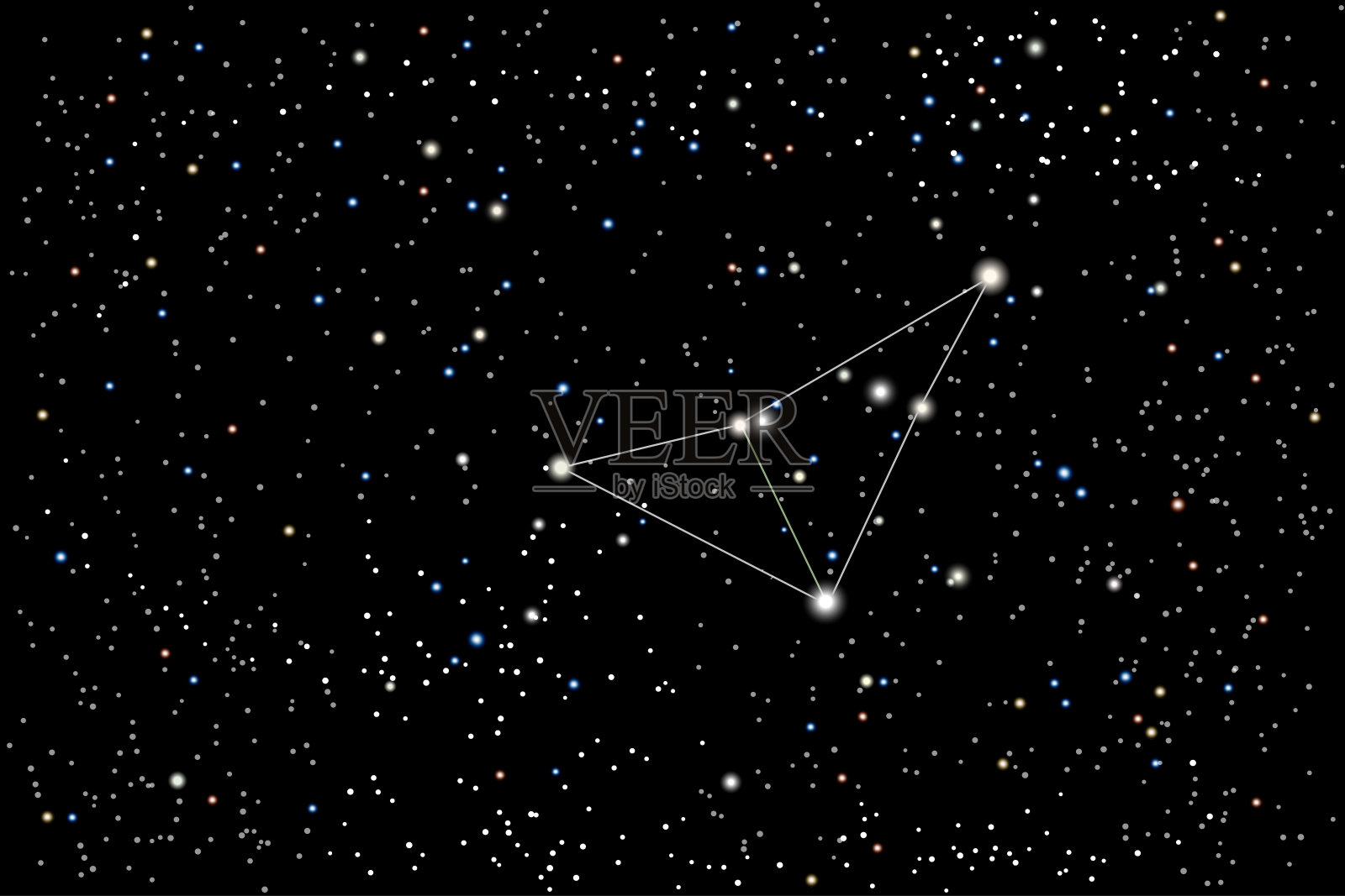 矢量插图的星座印度河(印度)在一个星空黑色的背景。插画图片素材