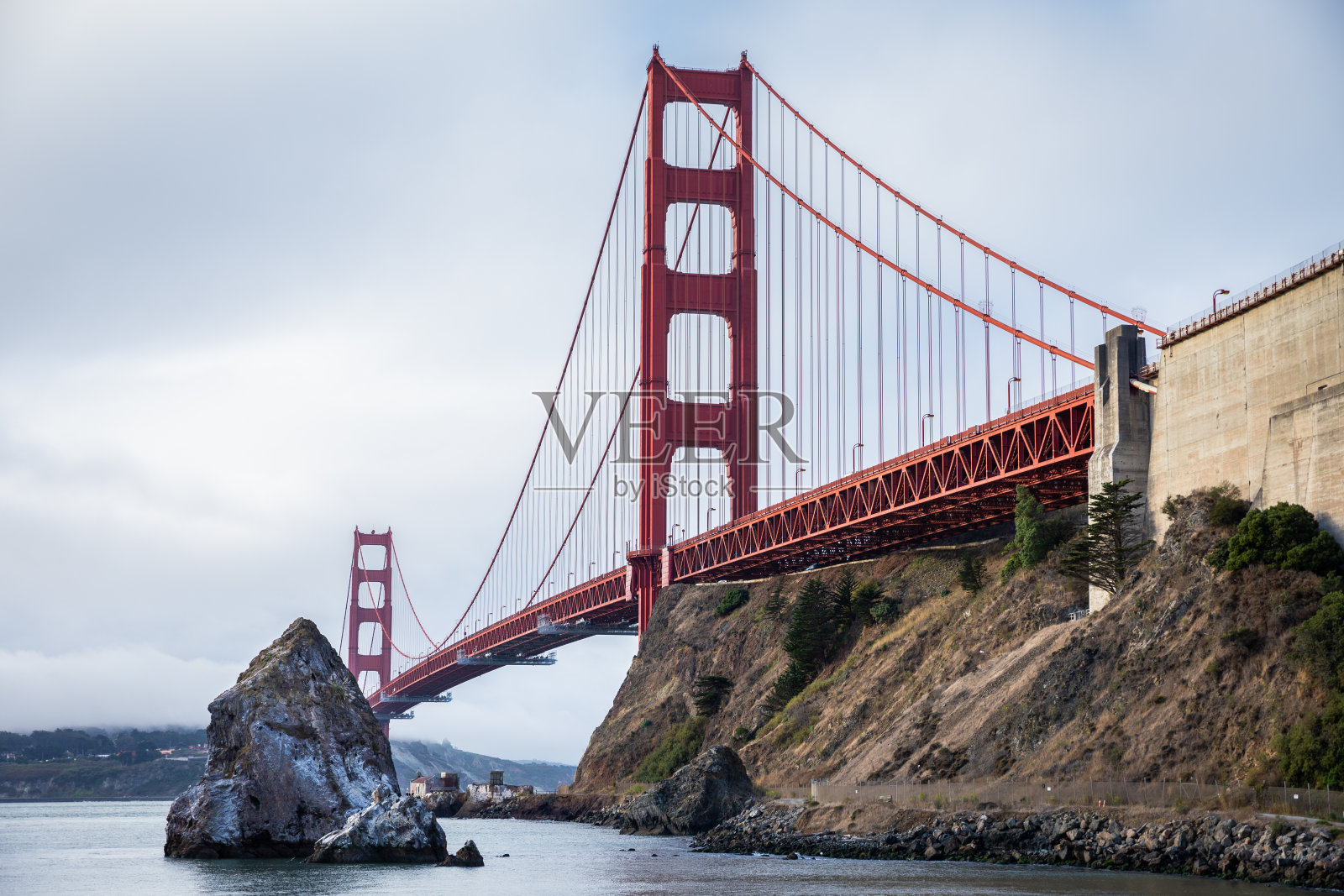 从摩尔路码头眺望金门大桥照片摄影图片