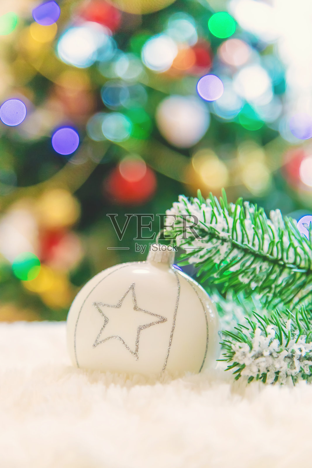 圣诞装饰,新年装饰。有选择性的重点。照片摄影图片