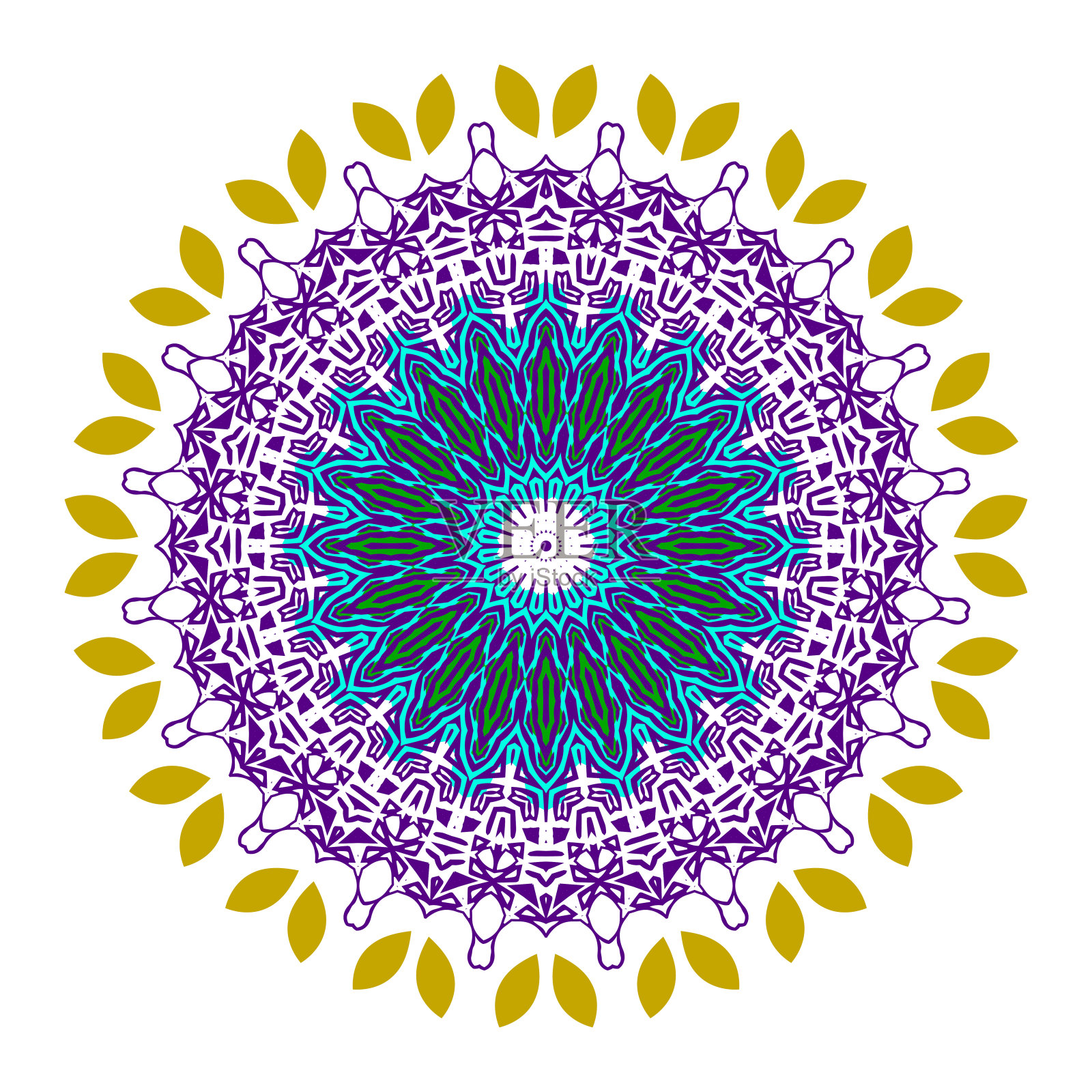 抽象的五彩万花筒背景。抽象的种族矢量墙纸。彩色重复图案马赛克-矢量。矢量图插画图片素材