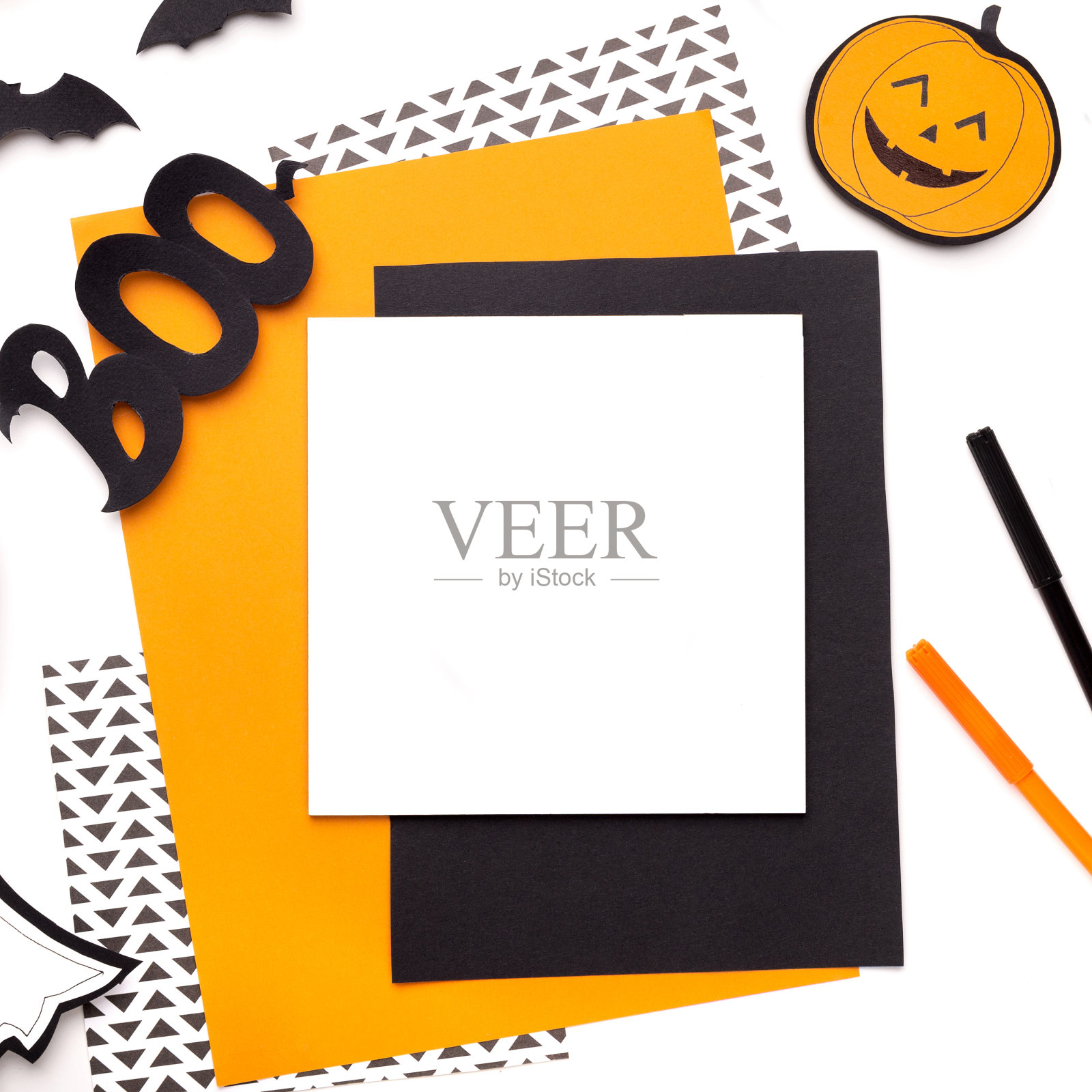 准备万圣节派对剪南瓜照片摄影图片