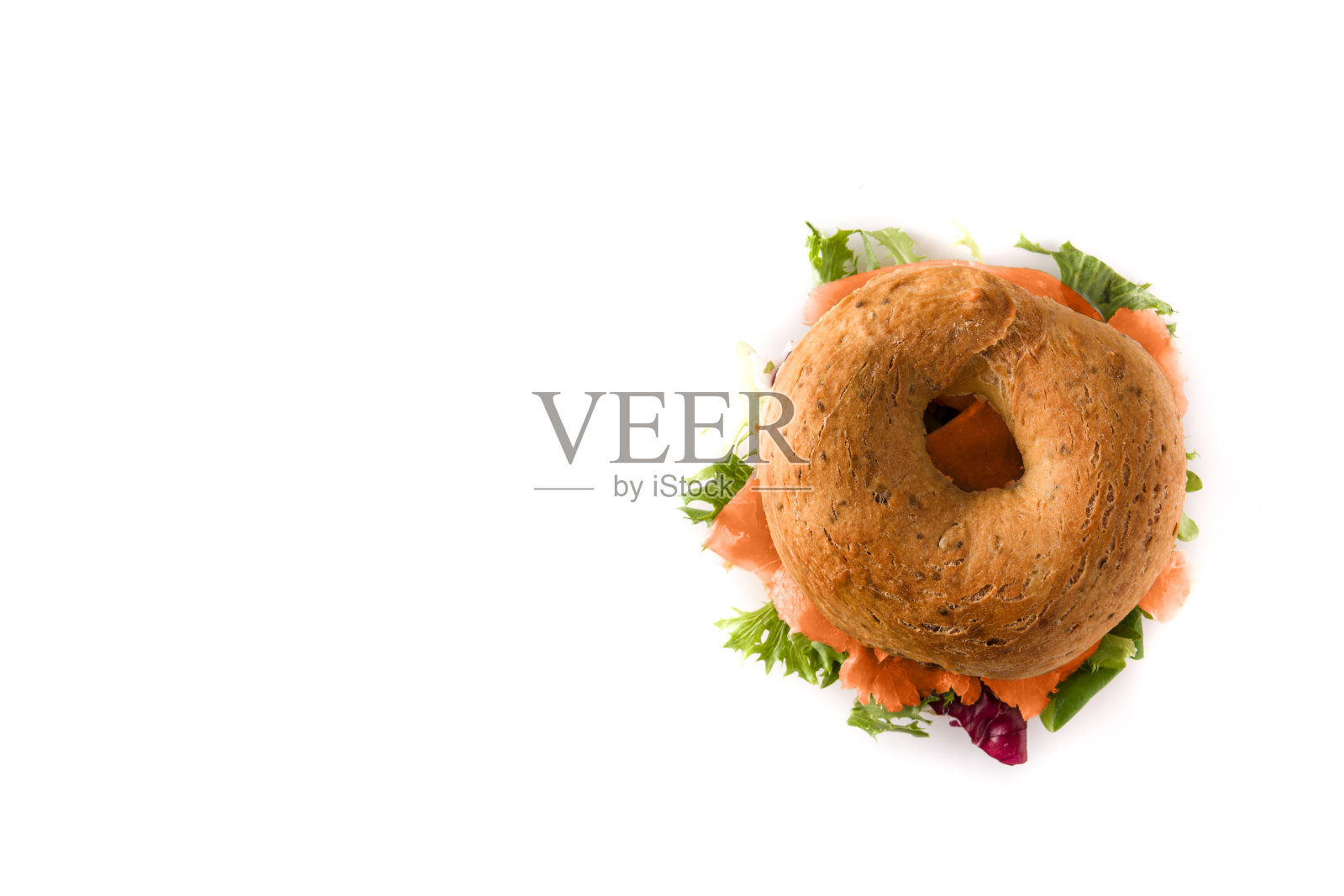 奶油芝士百吉饼三明治照片摄影图片