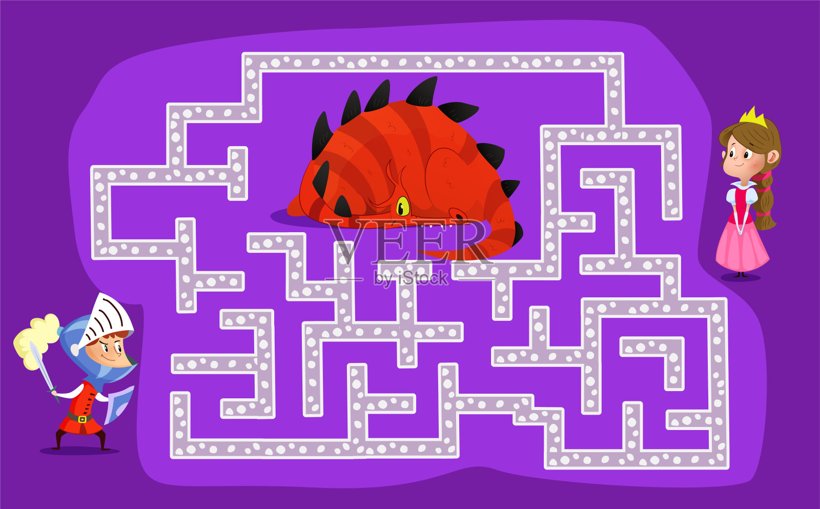 对儿童迷宫。插画图片素材