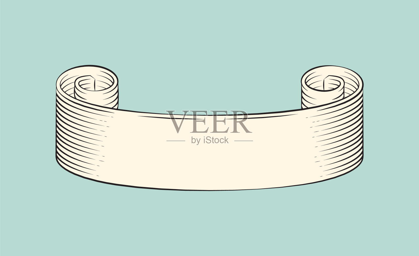 手绘单色素描丝带矢量图标插画图片素材