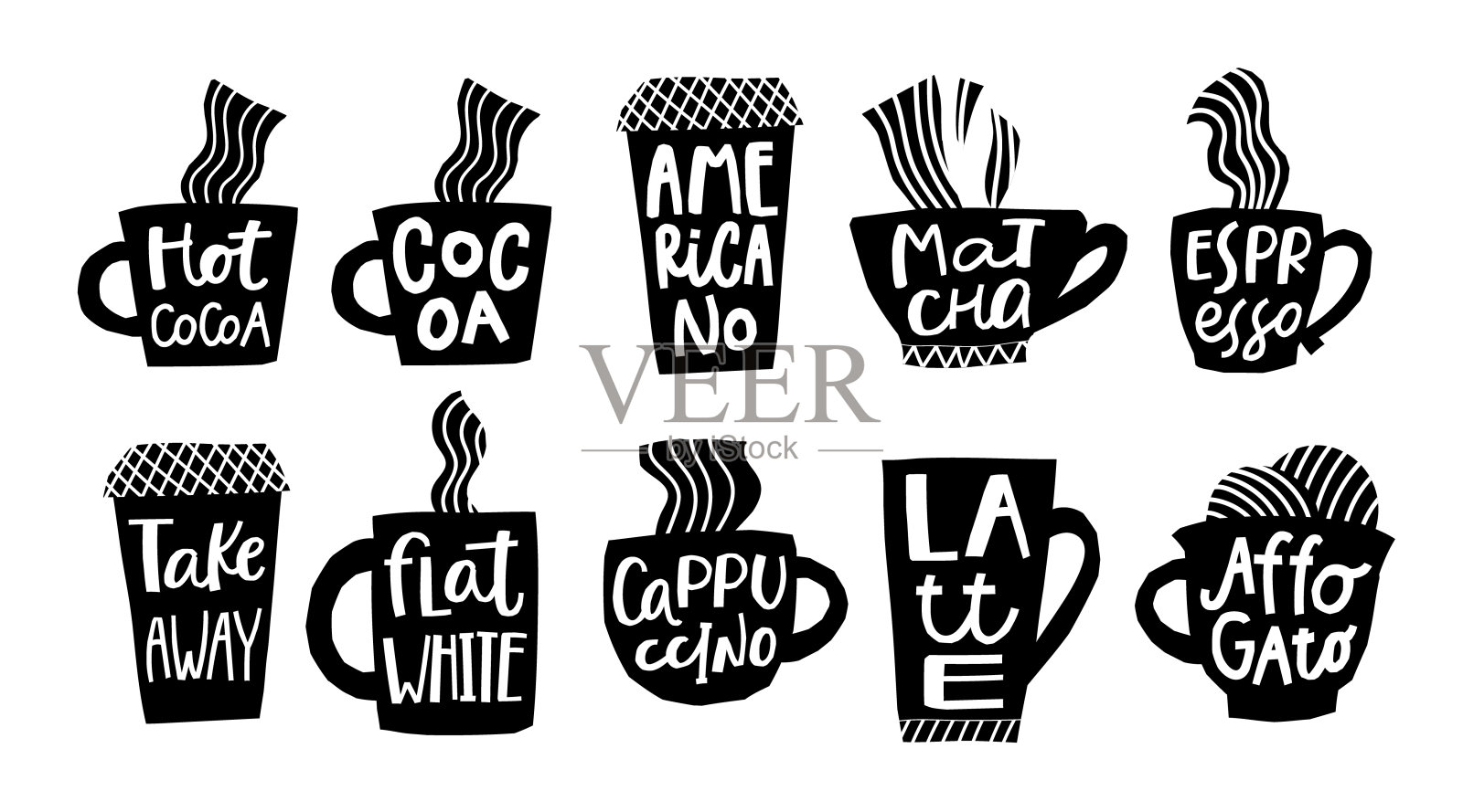 咖啡,可可,卡布奇诺,意式咖啡插画图片素材