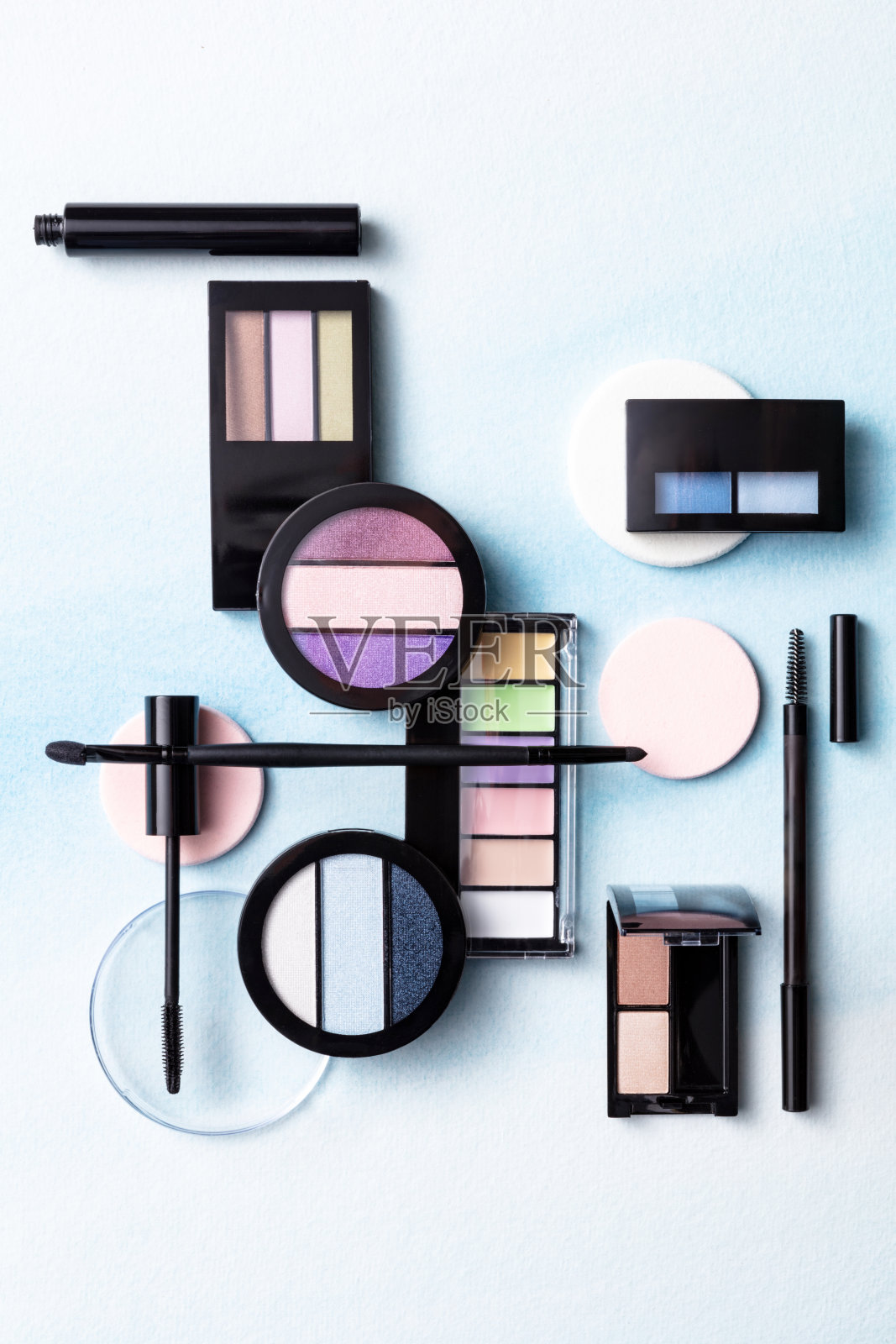 化妆品:化妆产品平躺静物照片摄影图片