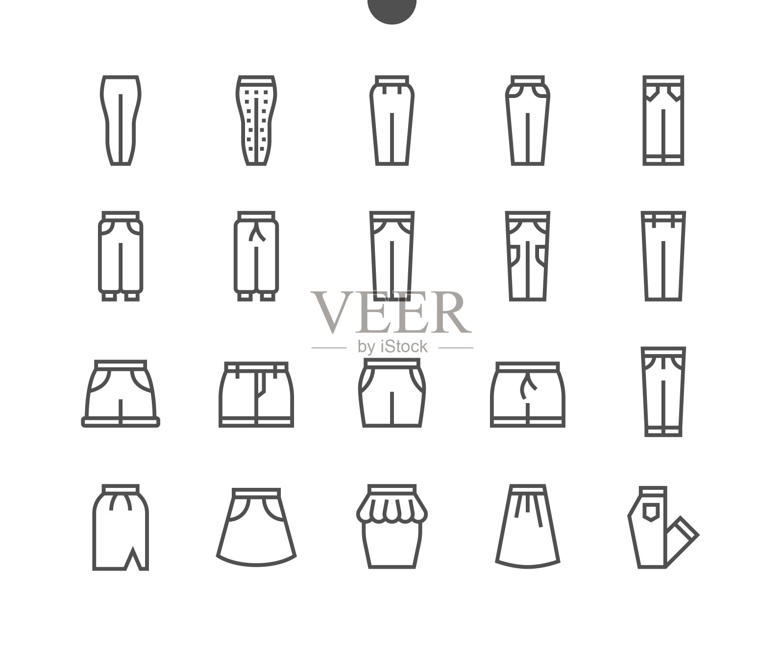 精心制作的矢量细线图标48x48网格,用于Web图形和应用程序。简单最小象形文字2-5部分插画图片素材