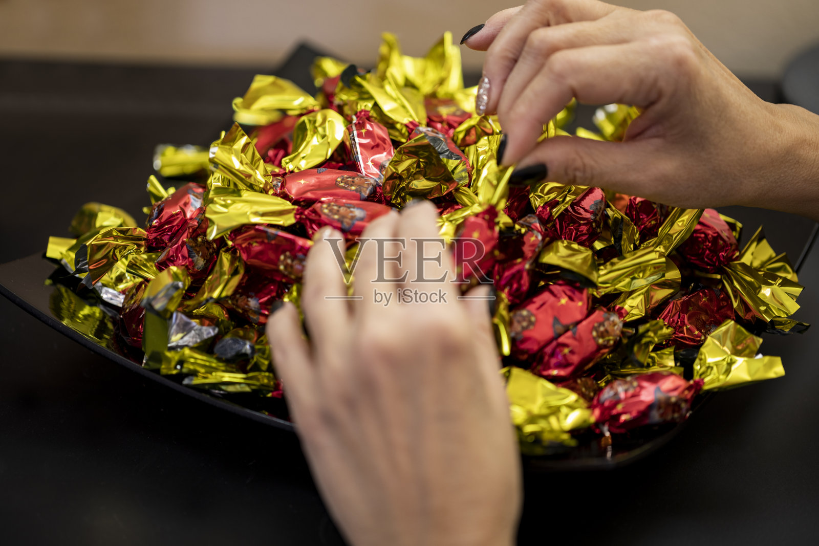 圣诞巧克力软糖照片摄影图片