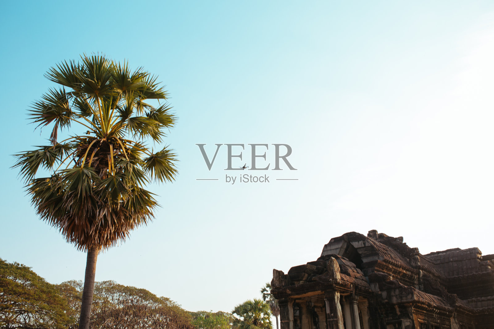 亚洲柬埔寨吴哥窟寺庙的日出照片摄影图片