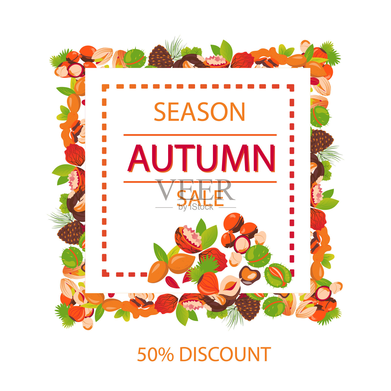 季节秋季销售横幅。插画图片素材