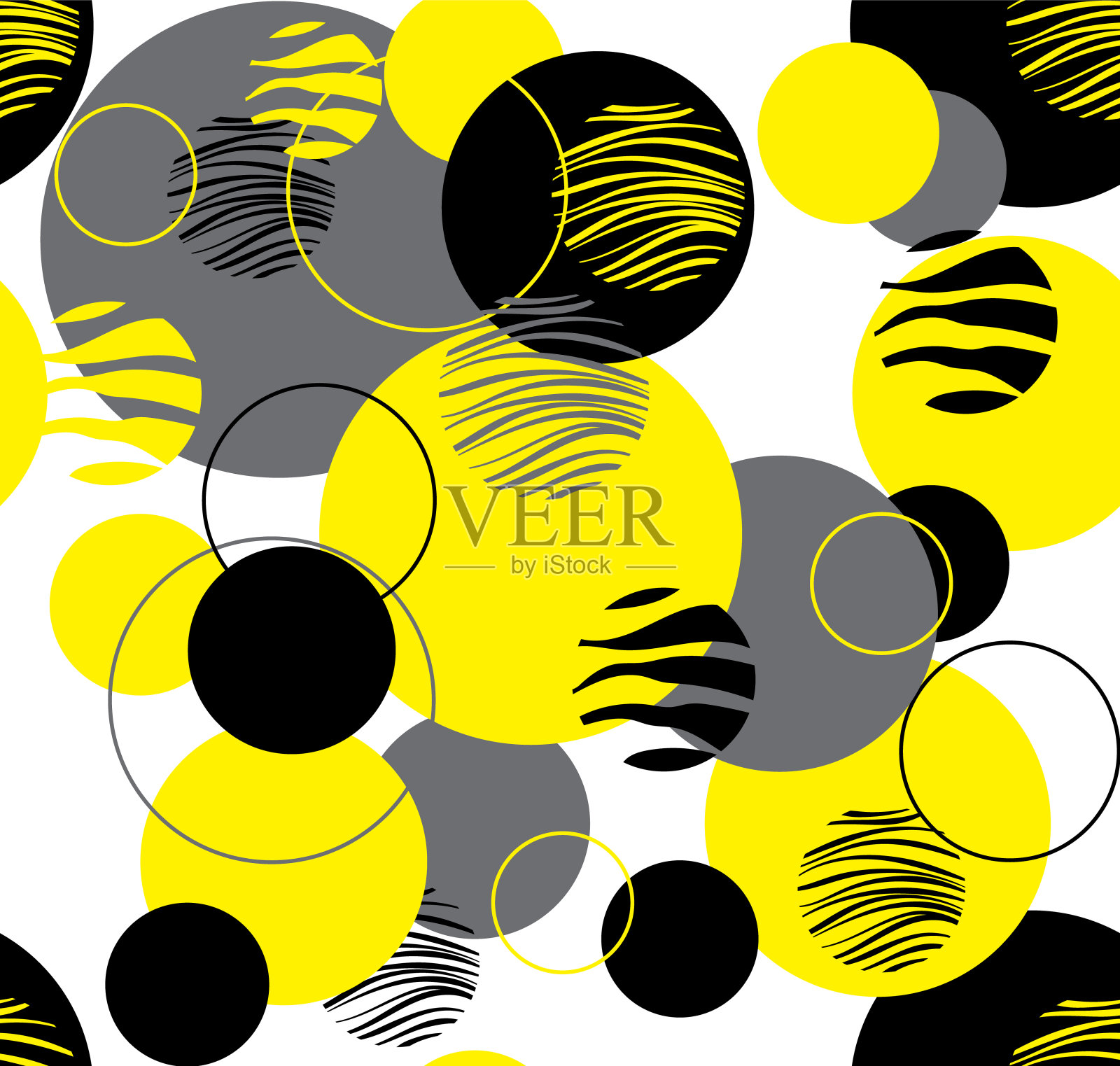 白色背景上的黄色图案。无缝图案用于包装、织物、纸张、背景。向量插画图片素材