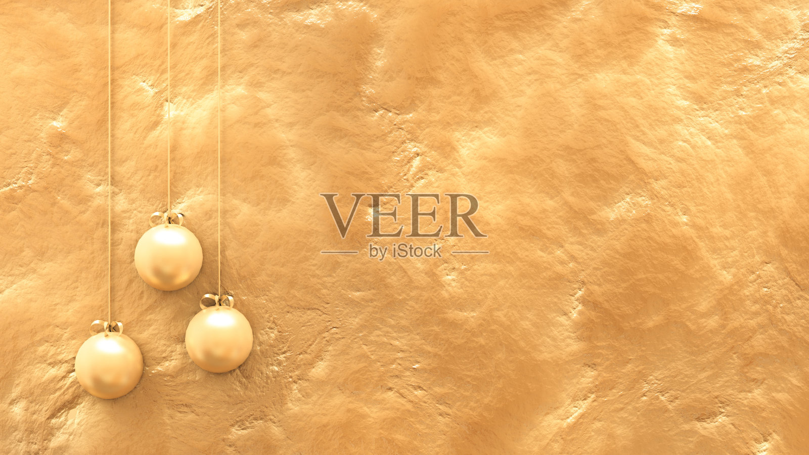 美丽的金色质地和圣诞玩具,球。3d渲染,3d渲染。照片摄影图片