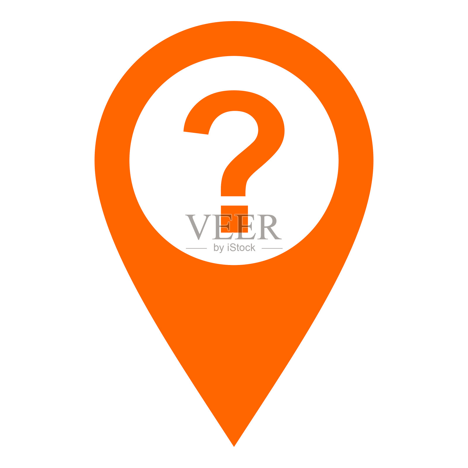 问号和定位销插画图片素材