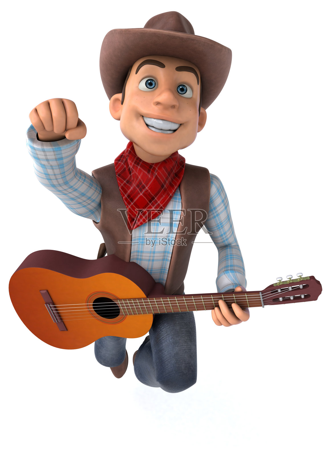 有趣的牛仔- 3D插图照片摄影图片