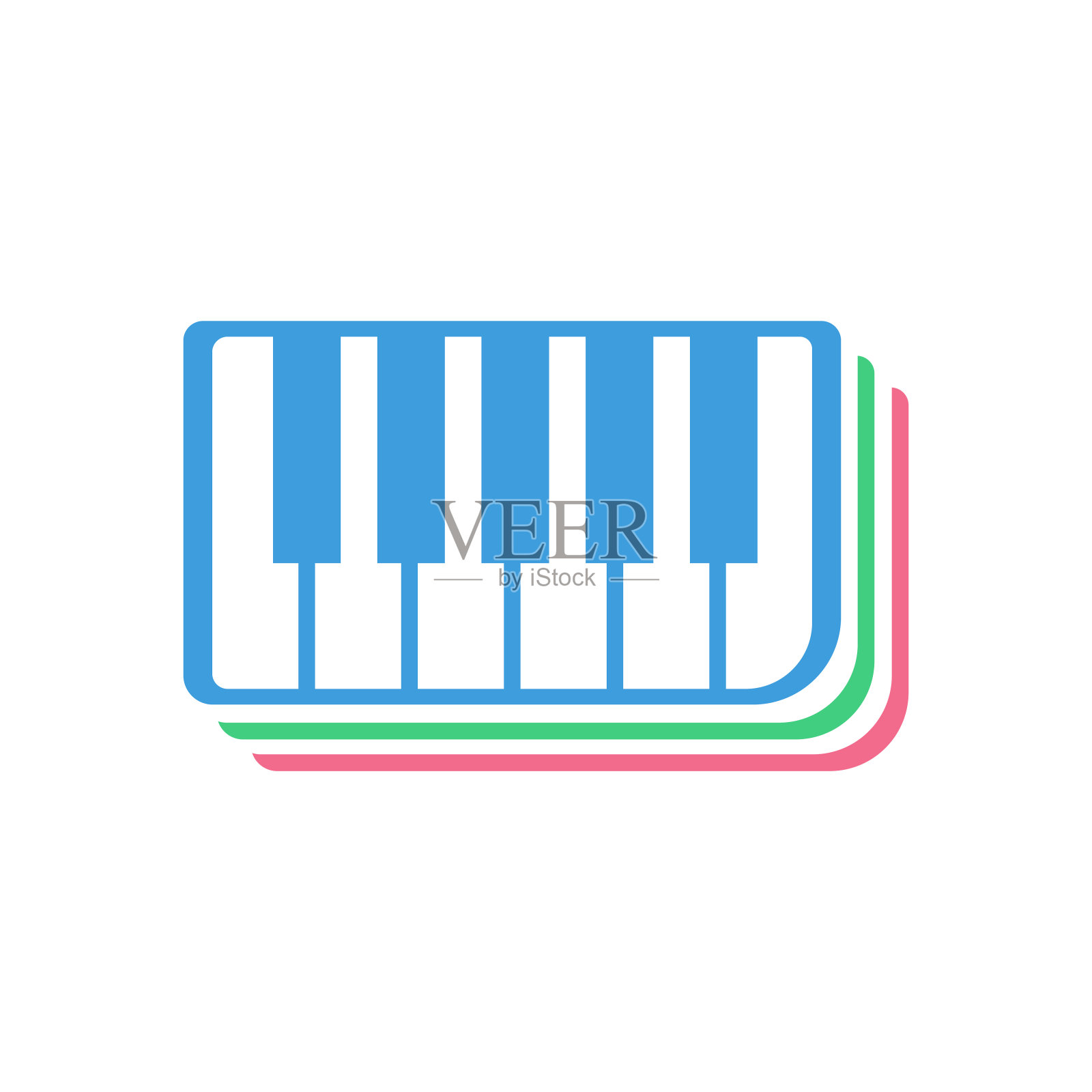 钢琴图标,现代平面设计色彩符号向量图标素材