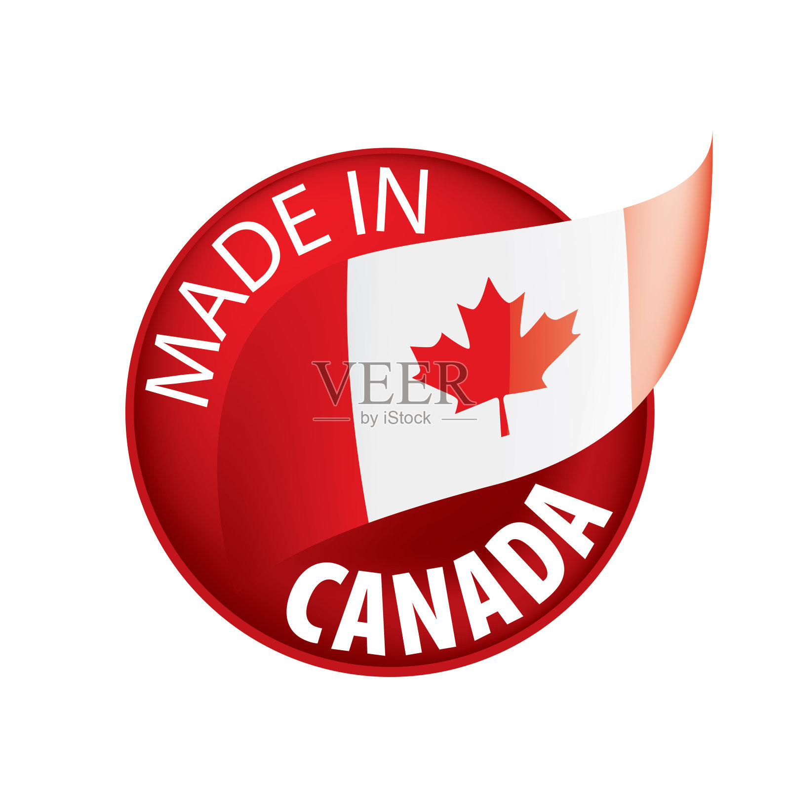 加拿大国旗,矢量插图在白色的背景插画图片素材