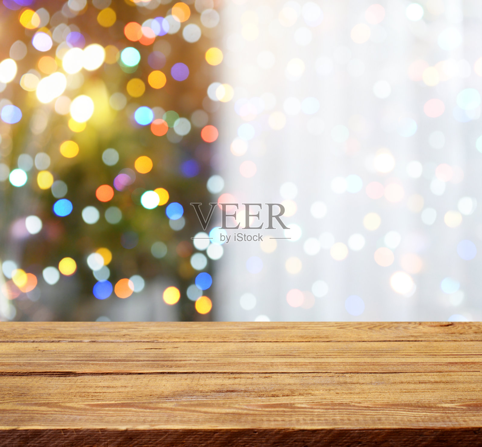 圣诞树和圣诞灯照片摄影图片