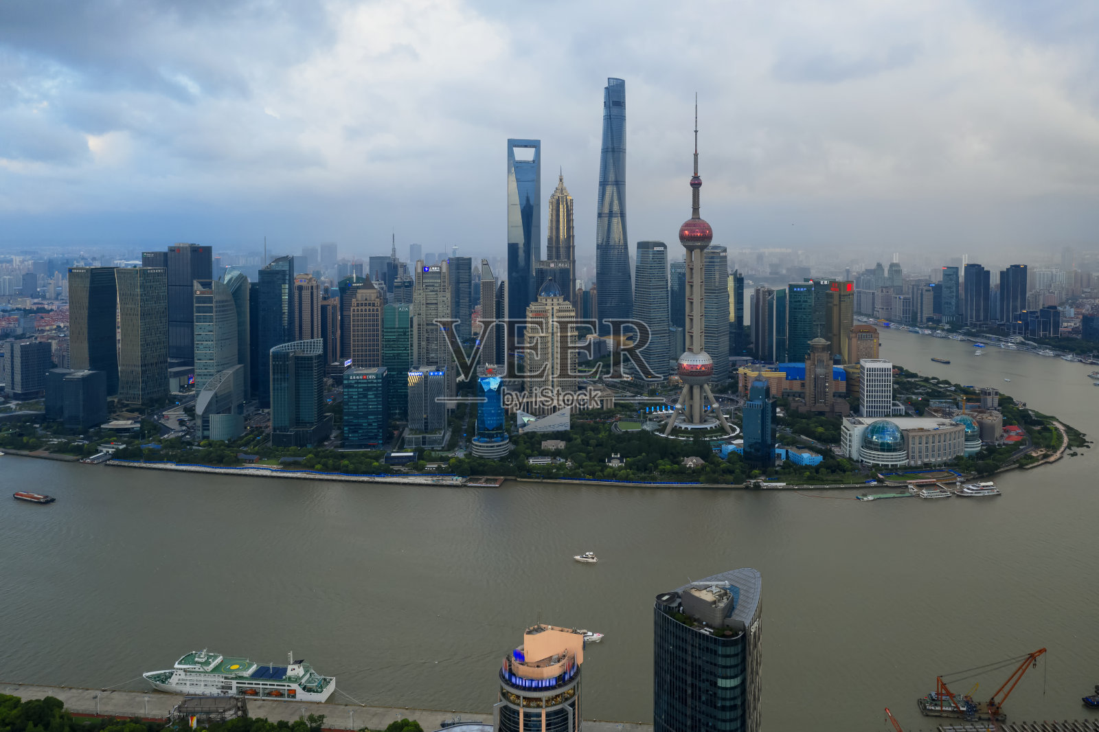 中国上海全景航拍图照片摄影图片