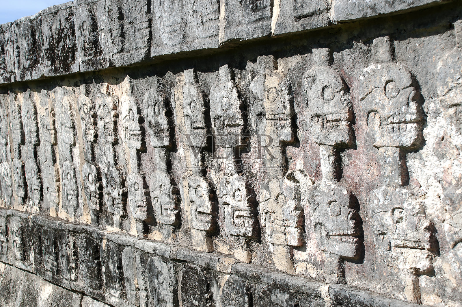 奇琴伊察的Tzompantli照片摄影图片