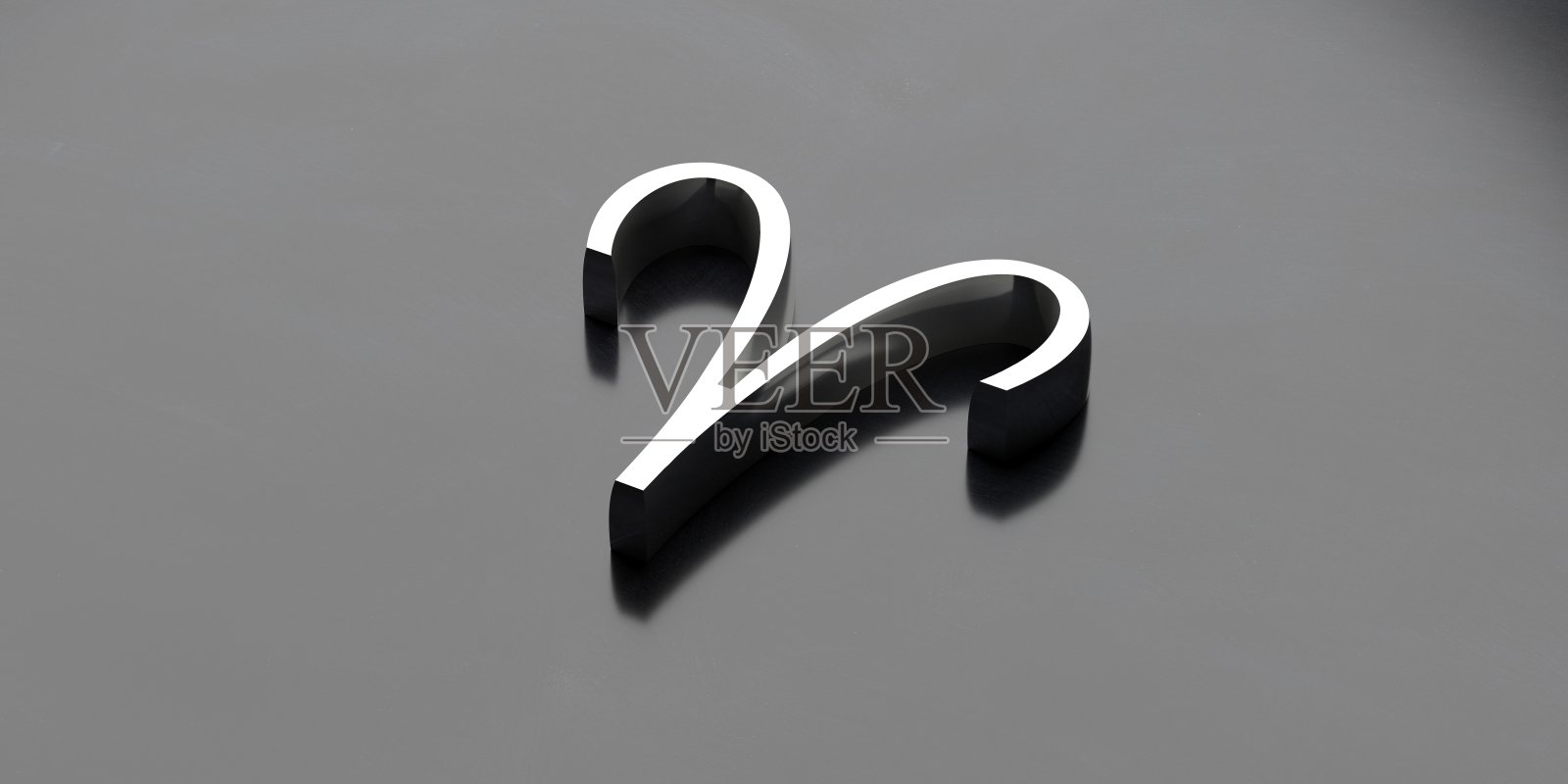 白羊星座。十二星座符号在黑色背景上。三维演示照片摄影图片